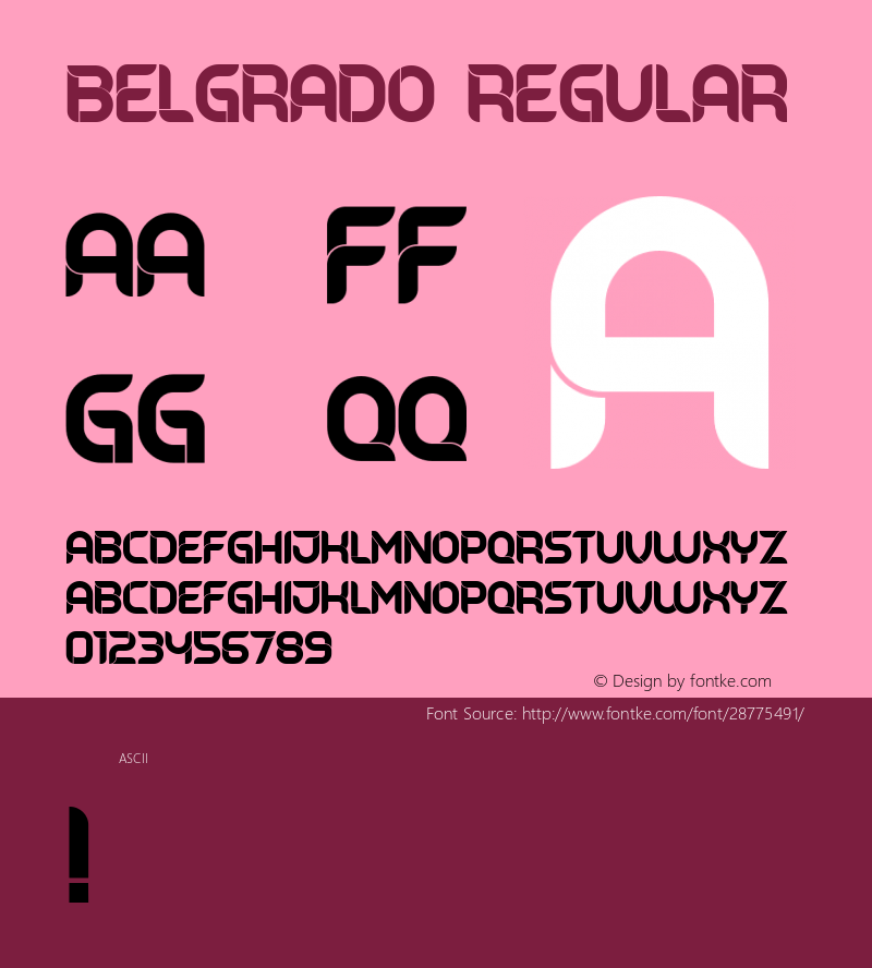 Belgrado Regular Version 1.000 Font Sample