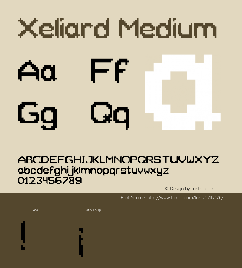 Xeliard Medium Version 001.000 Font Sample