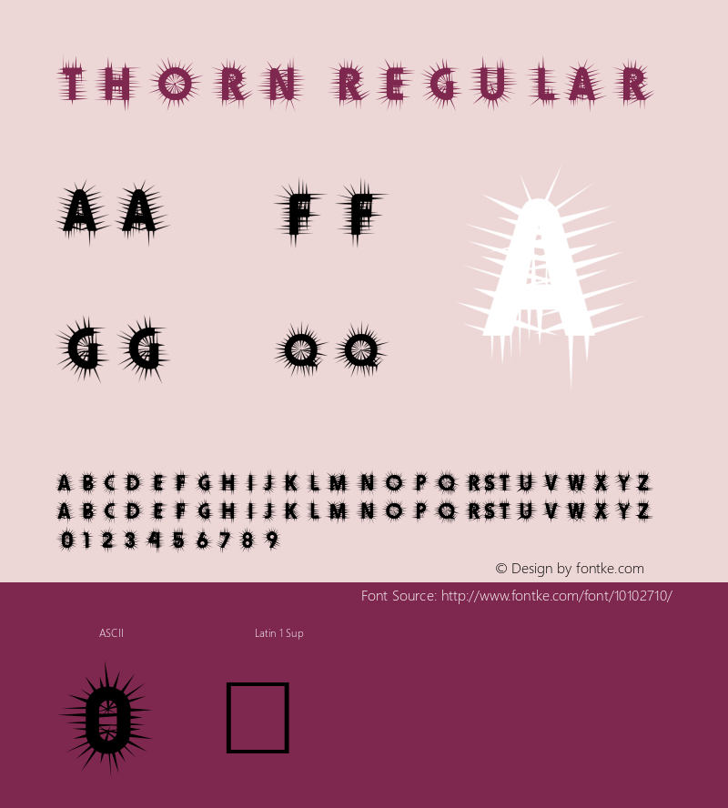 Thorn Regular TBJ.1.0 Font Sample