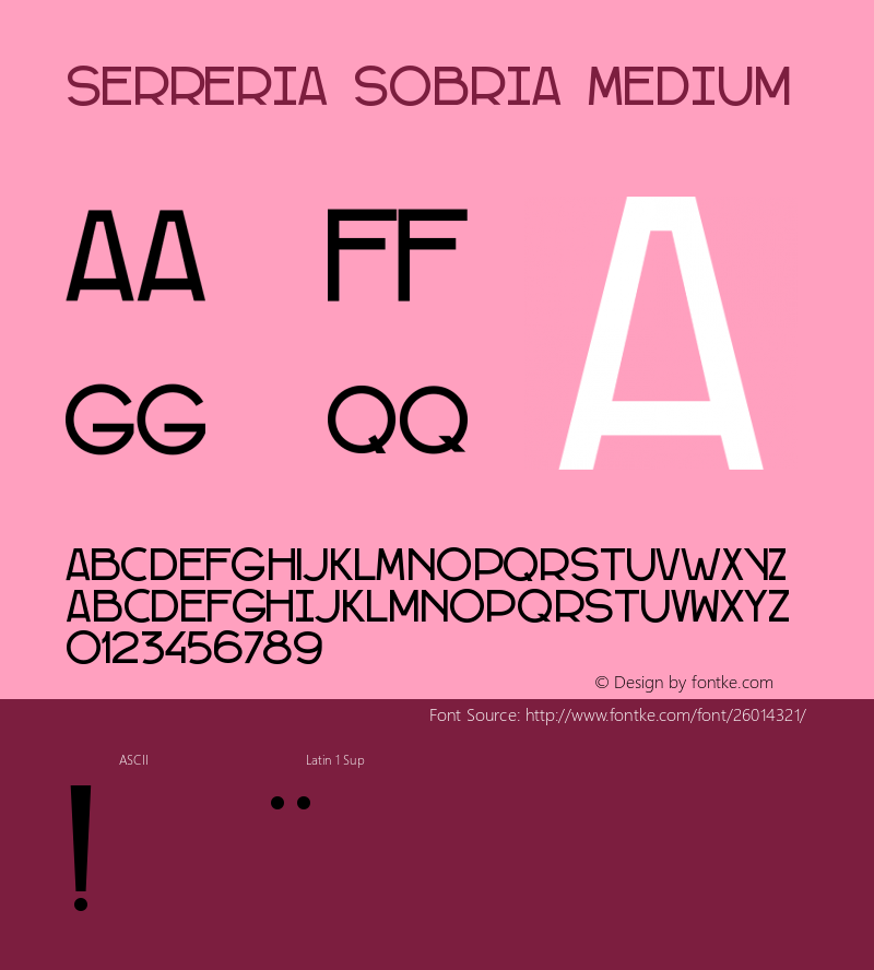 Serreria Sobria Version 001.000 Font Sample