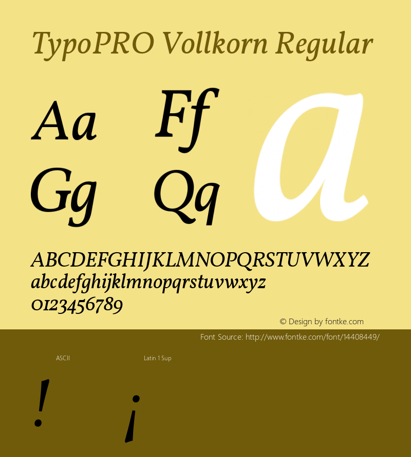 TypoPRO Vollkorn Regular Version 2.001 Font Sample