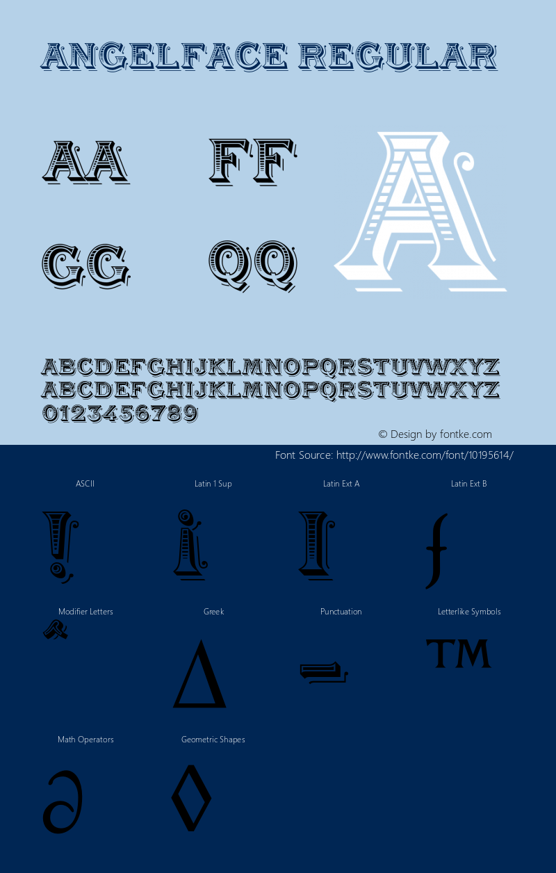 Angelface Regular 001.000 Font Sample