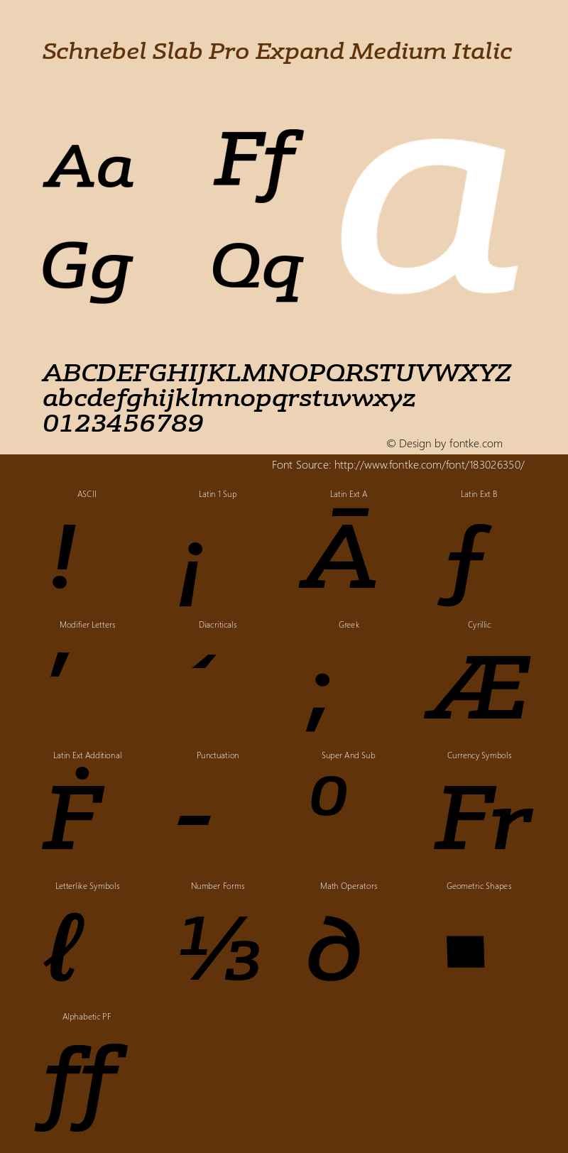 Schnebel Slab Pro Expand Medium Italic Version 1.00图片样张