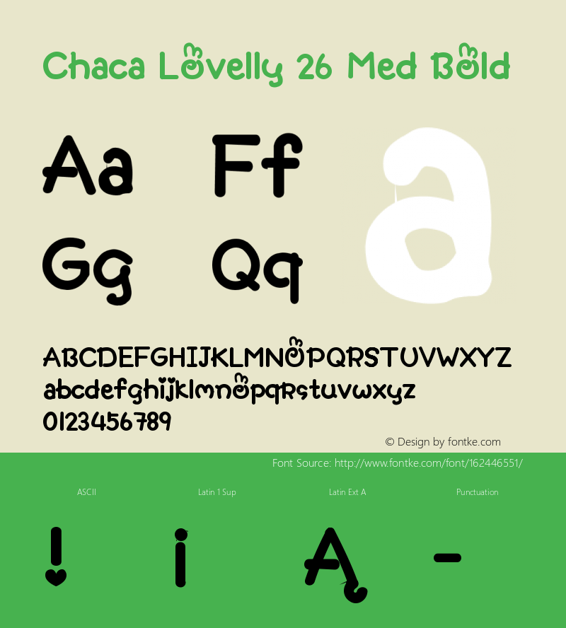 Chaca Lovelly 26 Med Version 1.00;January 14, 2020;FontCreator 12.0.0.2547 64-bit Font Sample