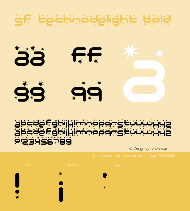 SF Technodelight Bold Version 1.1 Font Sample