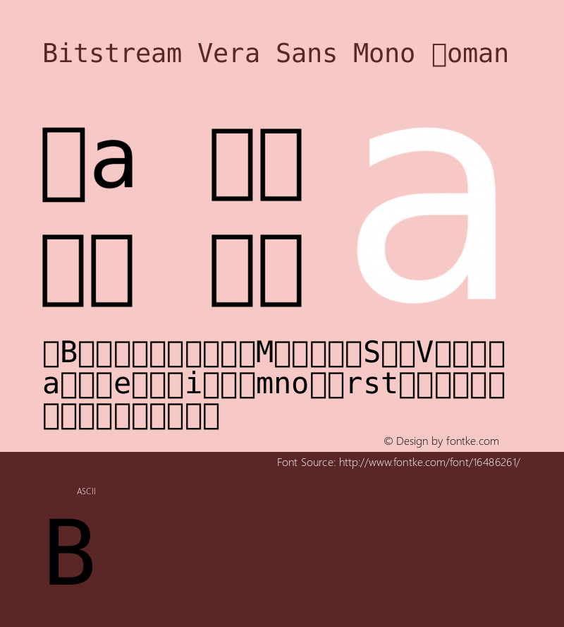 Bitstream Vera Sans Mono Roman Release 1.10 Font Sample