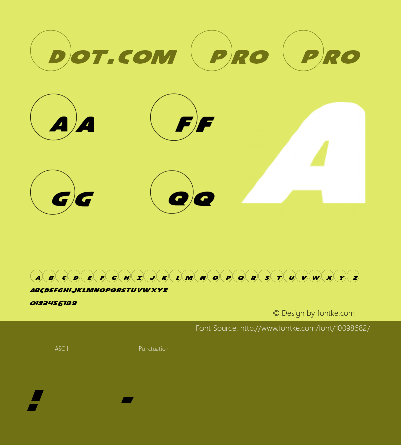 Dot.com Pro Pro 1 Font Sample