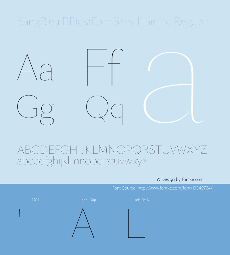 SangBleu BPtestFont Sans Hairline Regular Version 1.1 Font Sample