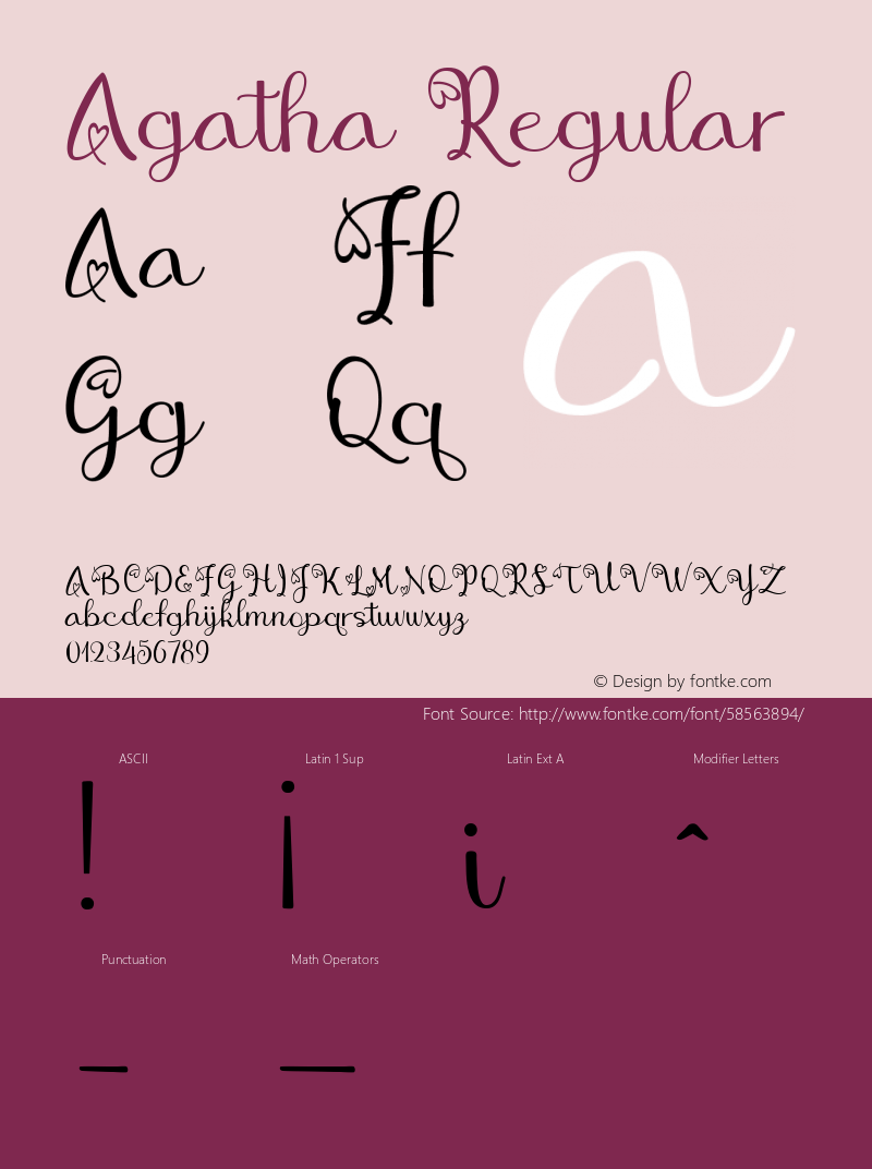 Agatha Version 1.000 Font Sample