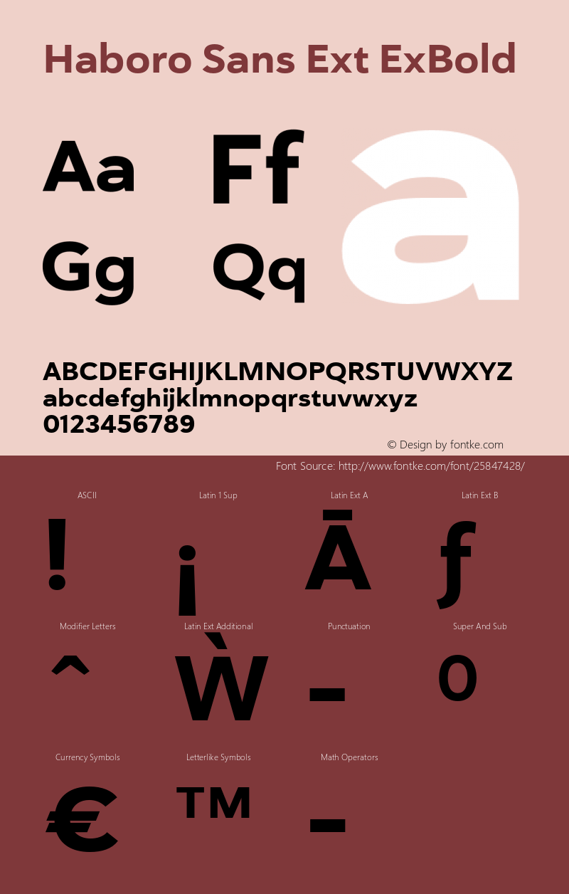 Haboro Sans Ext ExBold Version 1.000 Font Sample