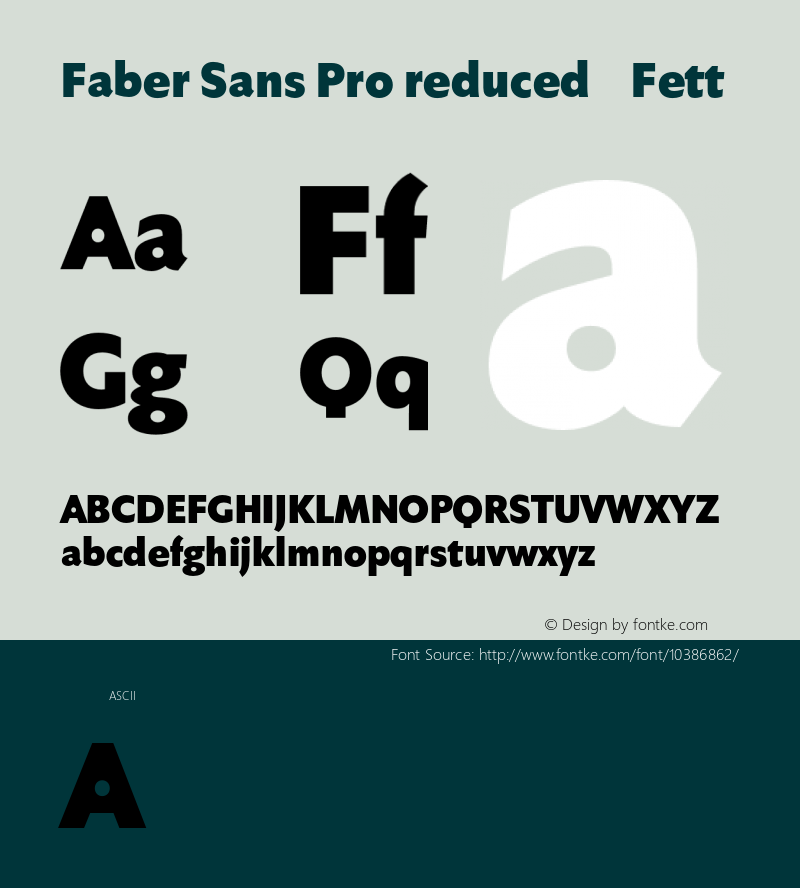 Faber Sans Pro reduced 95 Fett Version 4.013 Font Sample