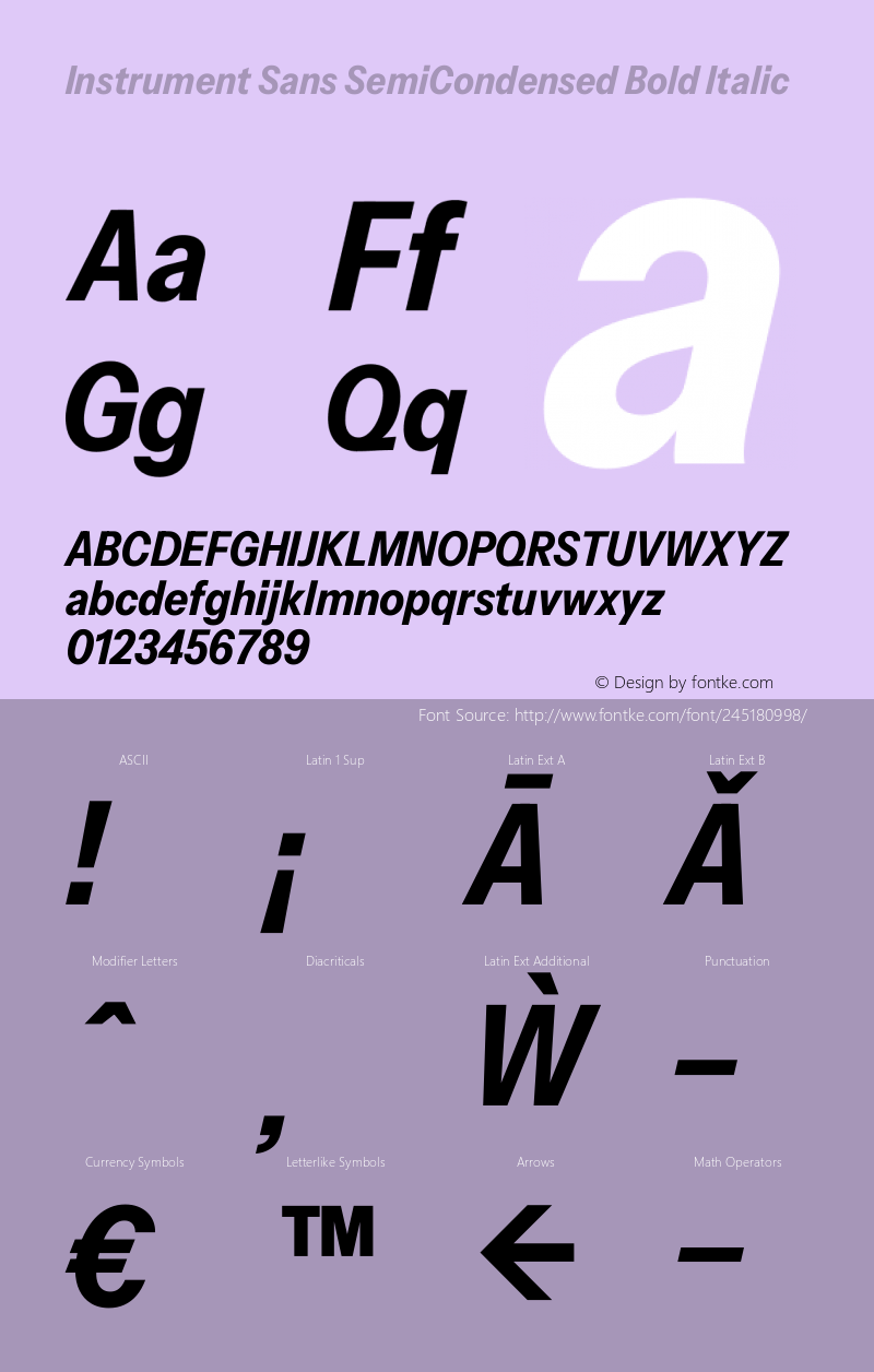 Instrument Sans SemiCondensed Bold Italic Version 1.000;gftools[0.9.28]图片样张