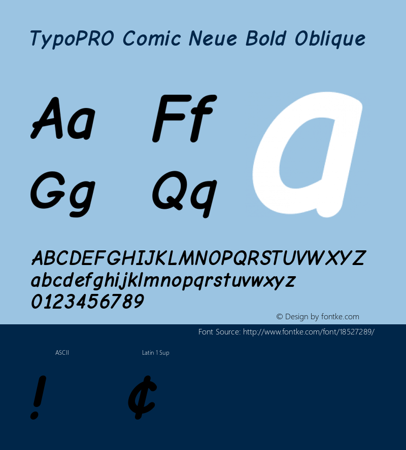 TypoPRO Comic Neue Bold Oblique Version 1.000 Font Sample