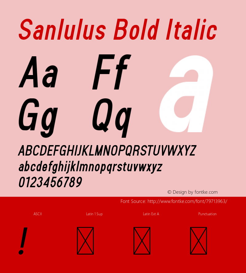 Sanlulus Bold Italic Version 1.001;Fontself Maker 3.5.1 Font Sample