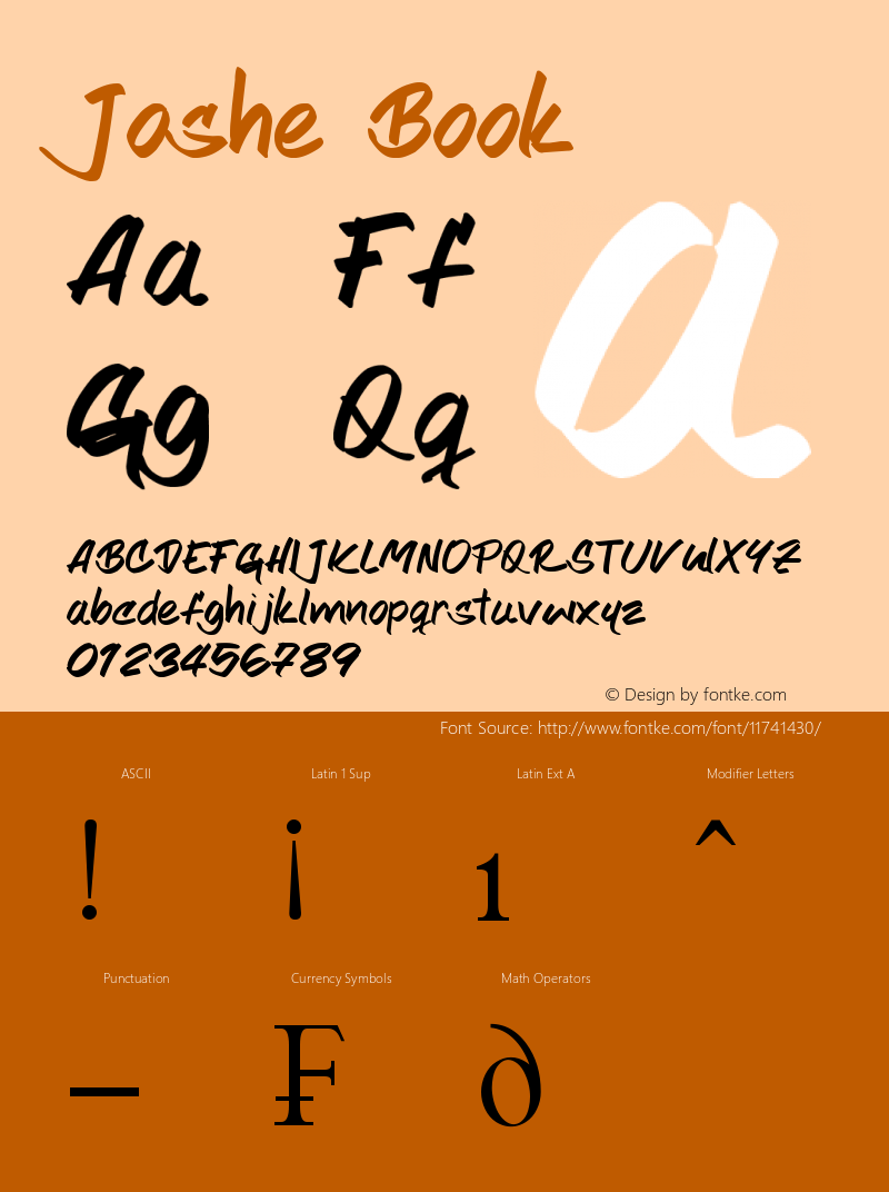 Joshe Book Version 2.00 Octubre 05, 201 Font Sample