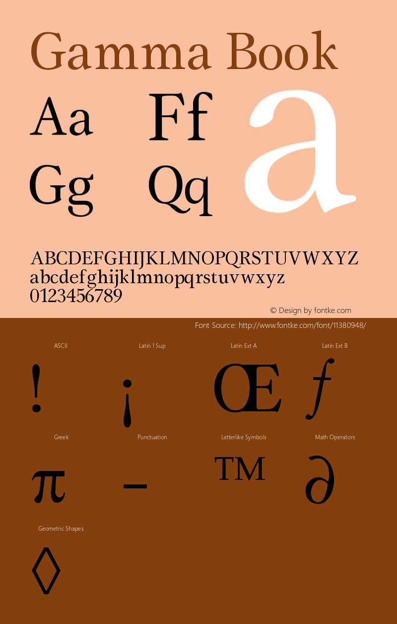 Gamma Book Version 001.000 Font Sample