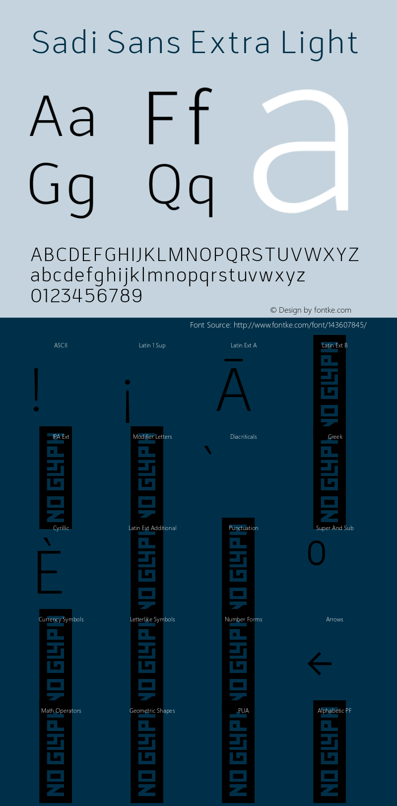 Sadi Sans Extra Light 1.000 Font Sample