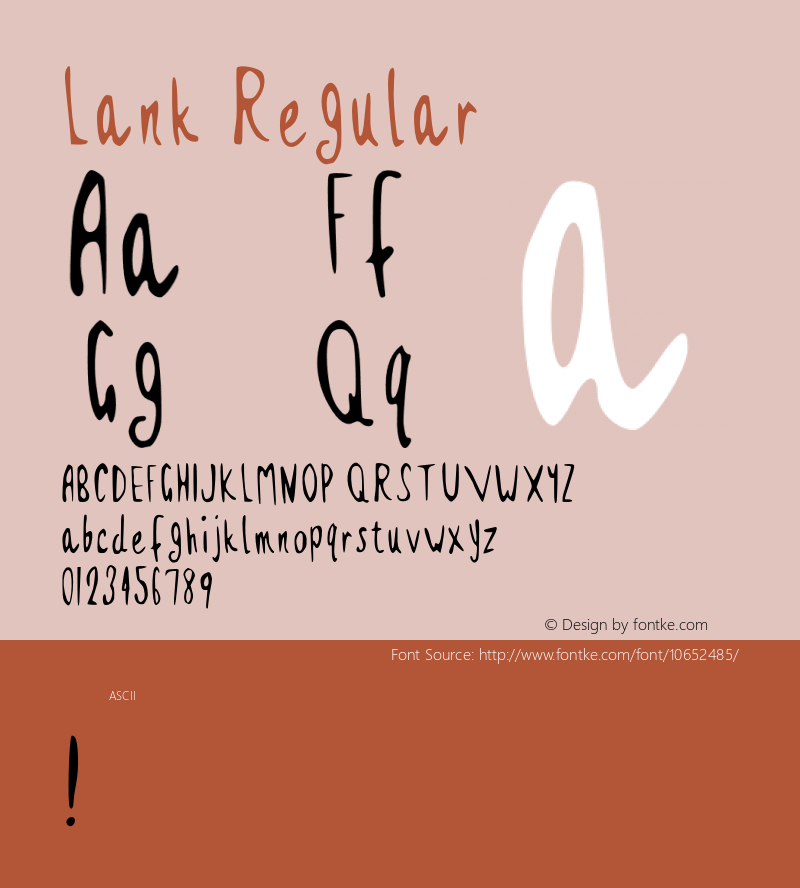 Lank Regular Version 1.000;PS 001.000;hotconv 1.0.70;makeotf.lib2.5.58329 Font Sample