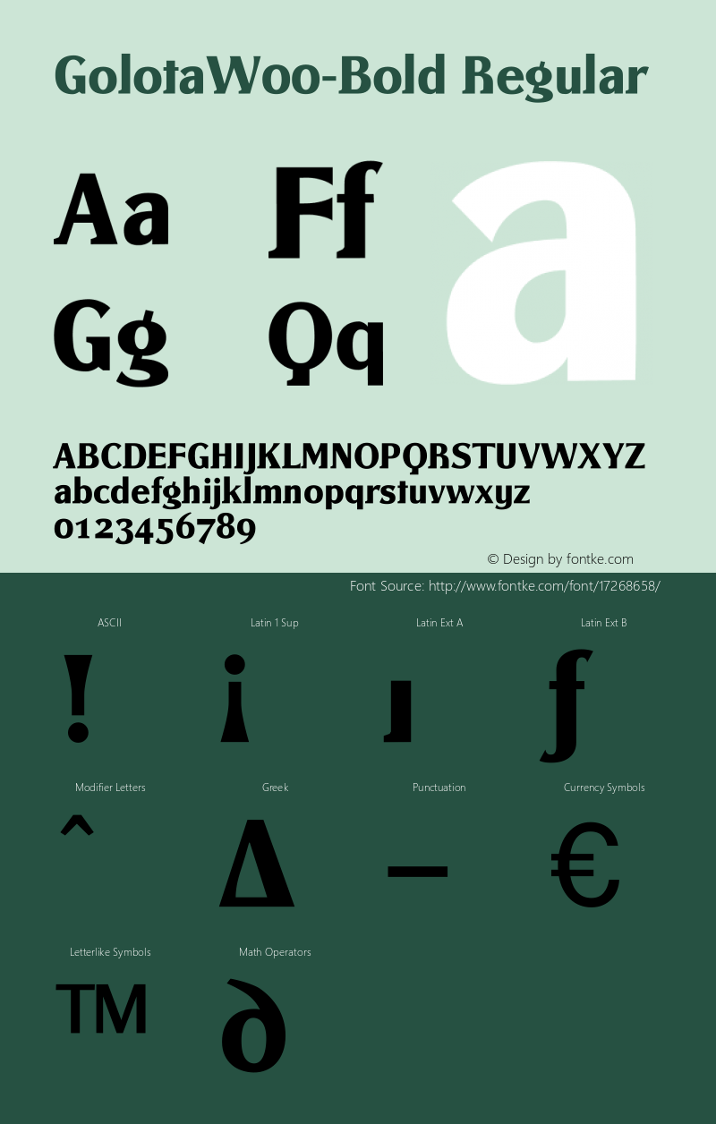 GolotaW00-Bold Regular Version 1.00 Font Sample