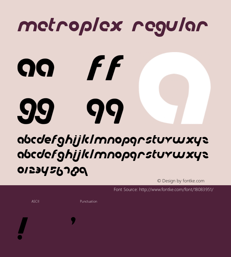 Metroplex Regular 1 Font Sample