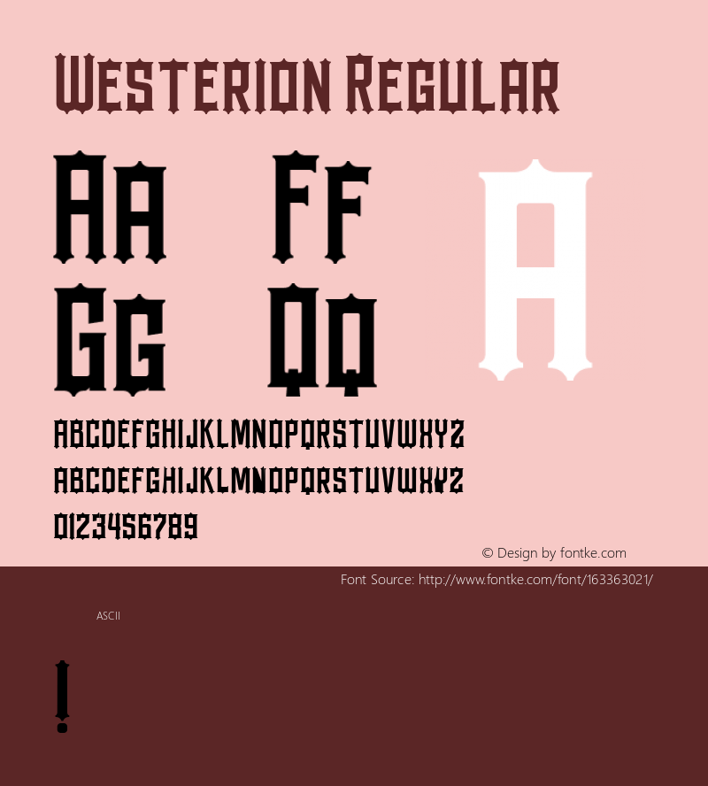 Westerion Regular Version 1.000 Font Sample