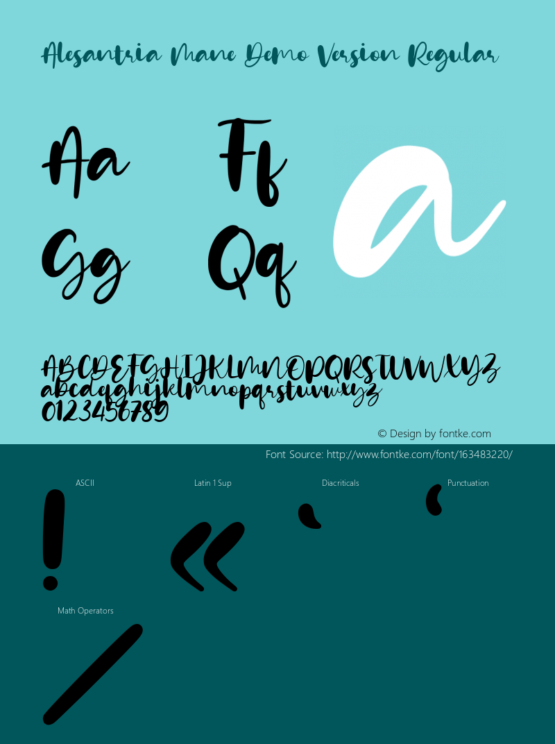 Alesantria Mane Demo Version Version 1.00;January 20, 2021;FontCreator 12.0.0.2565 64-bit Font Sample