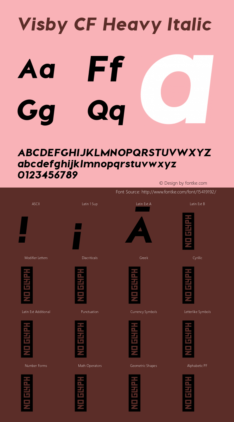 Visby CF Heavy Italic Version 1.097 Font Sample