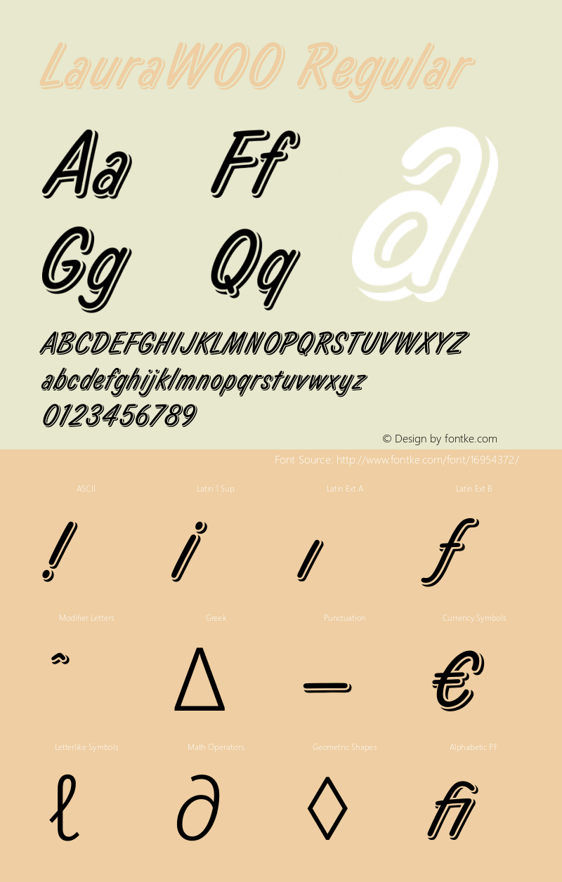 LauraW00 Regular Version 1.00 Font Sample