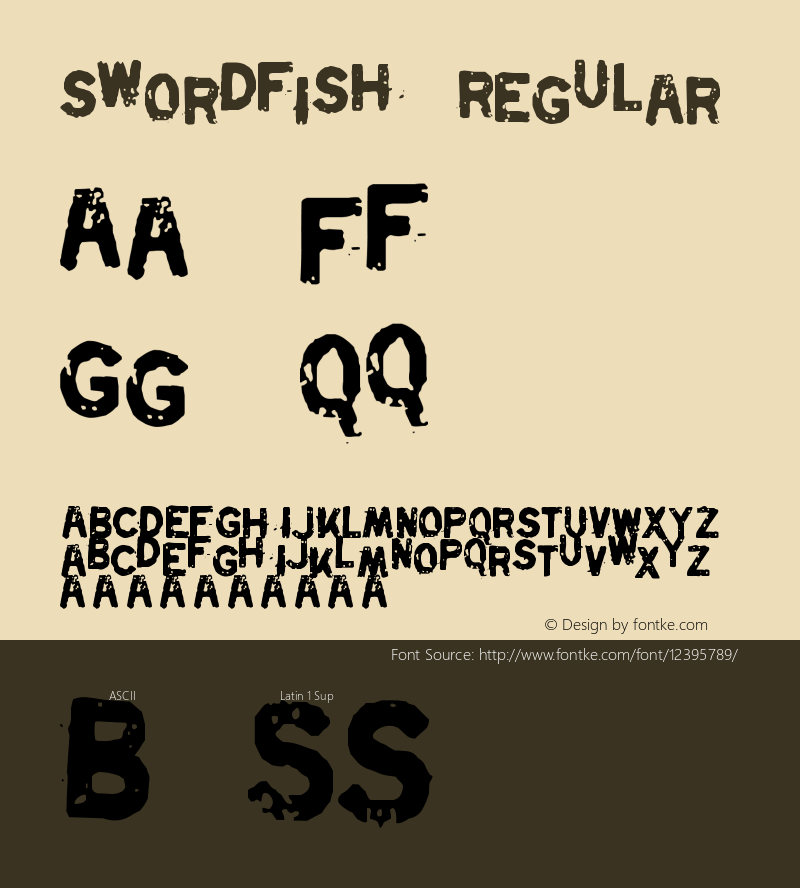 Swordfish Regular Unknown Font Sample