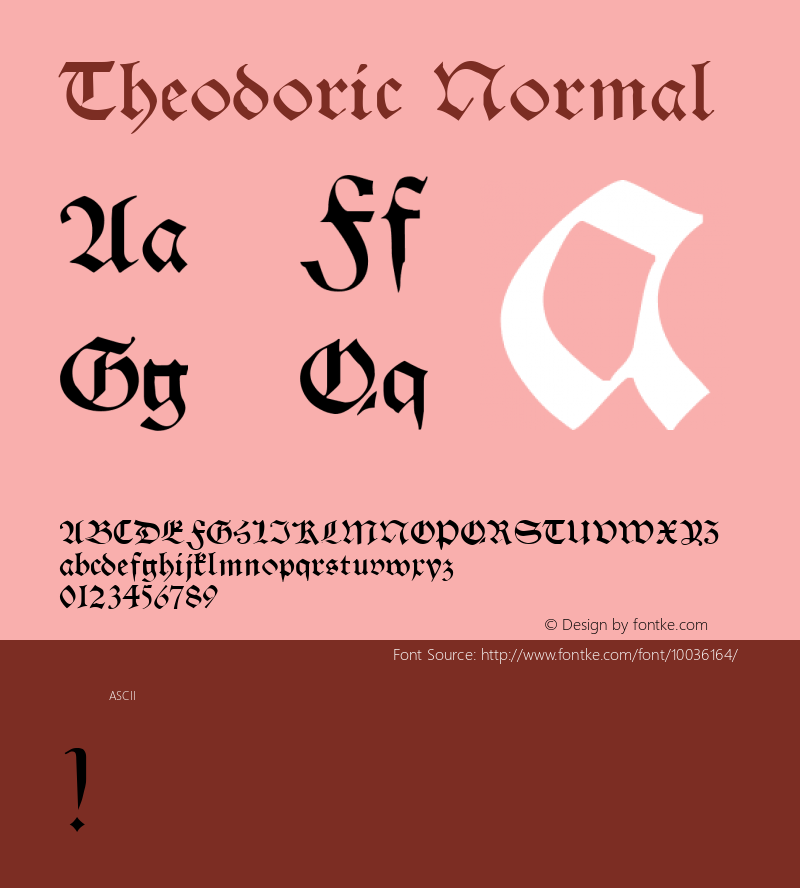 Theodoric Normal 1.0 Sun Jun 12 23:36:57 1994 Font Sample