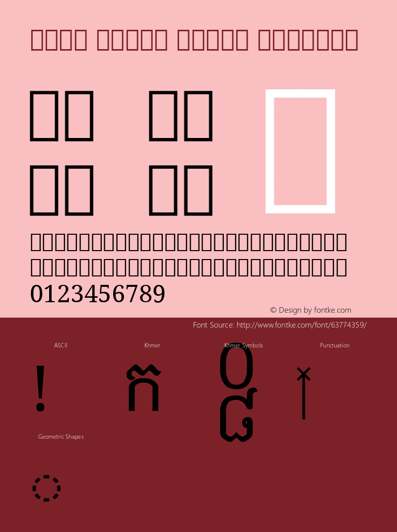 Noto Serif Khmer Version 1.01 Font Sample