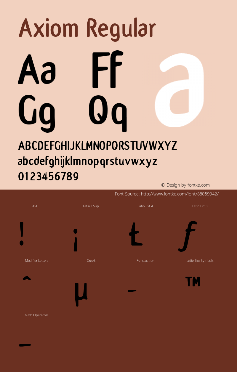 Axiom W05 Bold Version 4.10 Font Sample