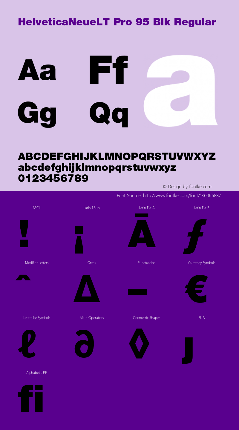 HelveticaNeueLT Pro 95 Blk Regular Version 1.500;PS 001.005;hotconv 1.0.38 Font Sample