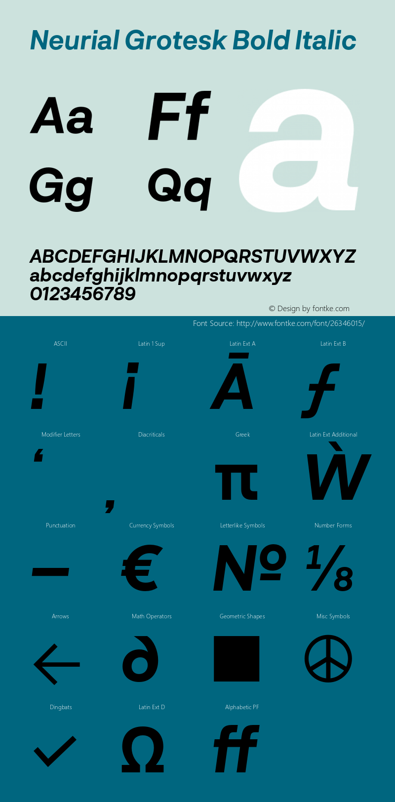 Neurial Grotesk Bold Italic Version 1.000;PS 001.000;hotconv 1.0.88;makeotf.lib2.5.64775 Font Sample