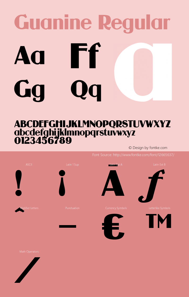 Guanine Regular Version 2.000 2004 Font Sample