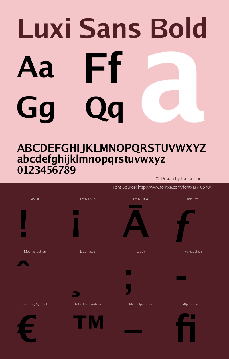 Luxi Sans Bold 1.2 : October 12, 2001 Font Sample