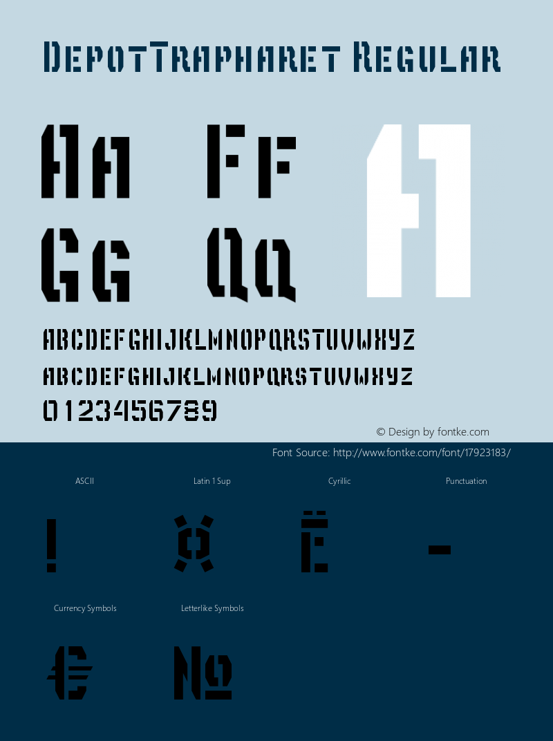 DepotTrapharet Regular 001.000 Font Sample