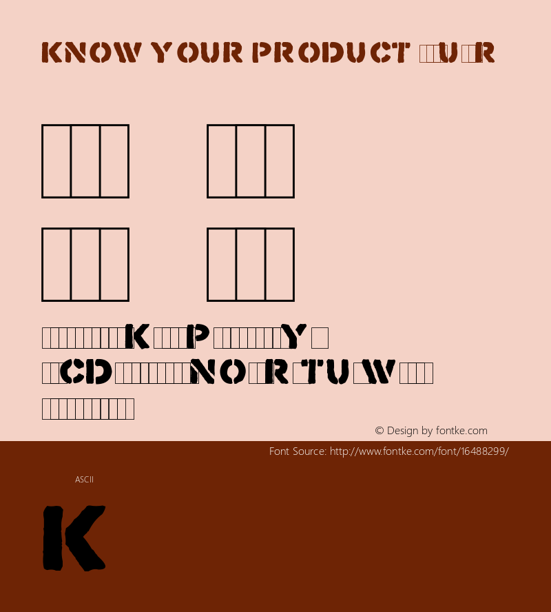 Know Your Product Regular Updated Feb. 2007 Font Sample