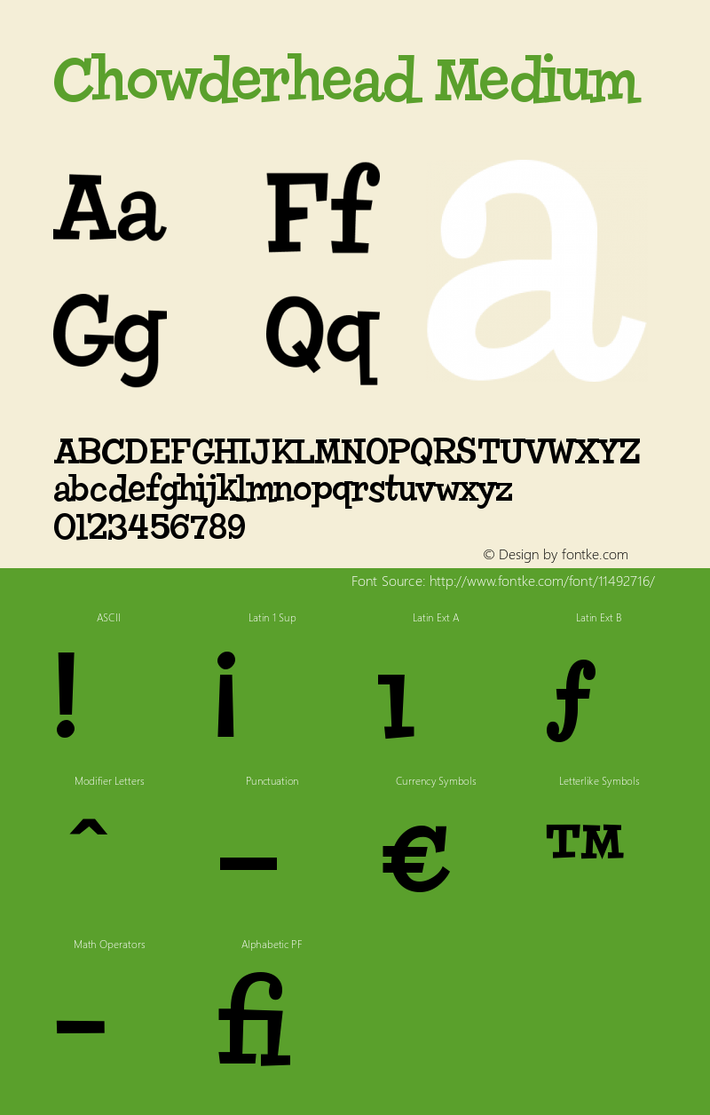 Chowderhead Medium Version 001.001 Font Sample