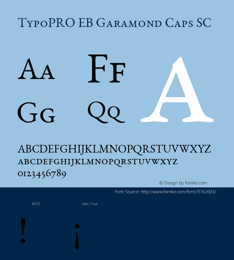 TypoPRO EB Garamond Caps SC Version 000.010 Font Sample