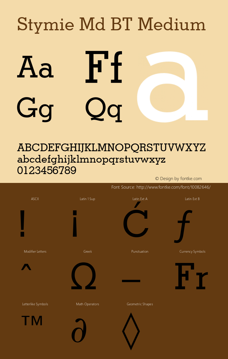 Stymie Md BT Medium mfgpctt-v4.4 Dec 29 1998 Font Sample