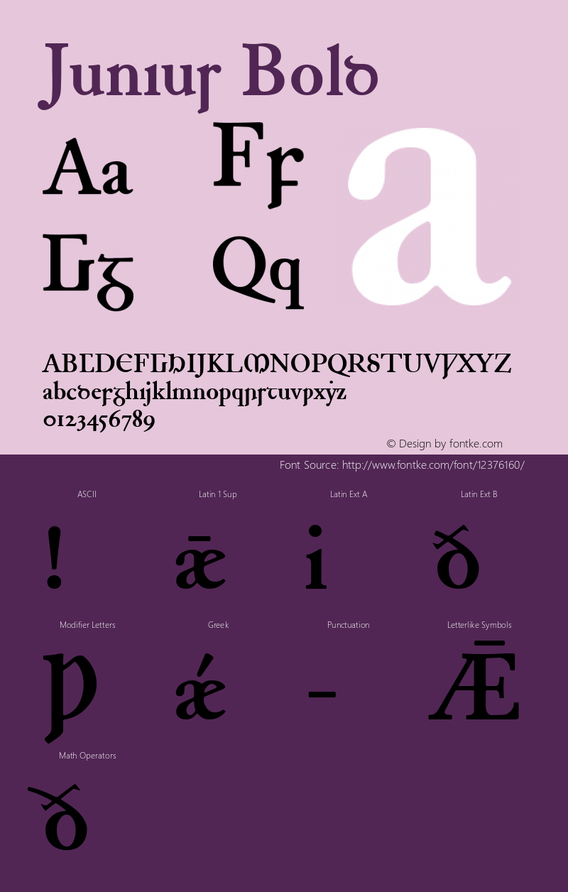 Junius Bold Altsys Fontographer 4.1 1/23/96 Font Sample