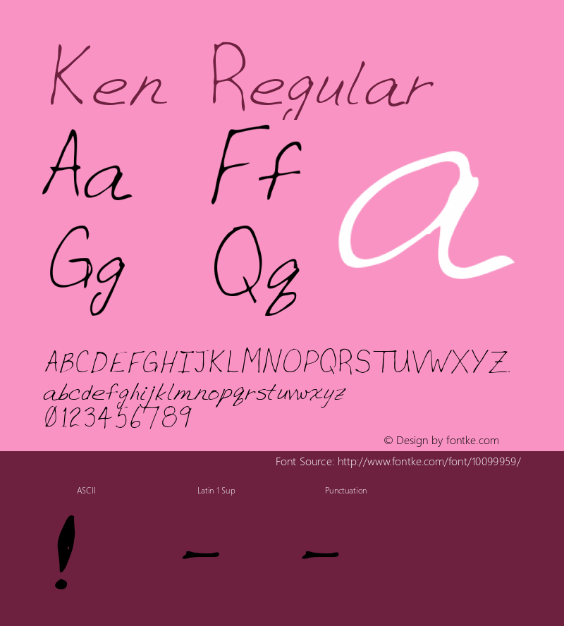 Ken Regular Altsys Metamorphosis:2/24/95 Font Sample