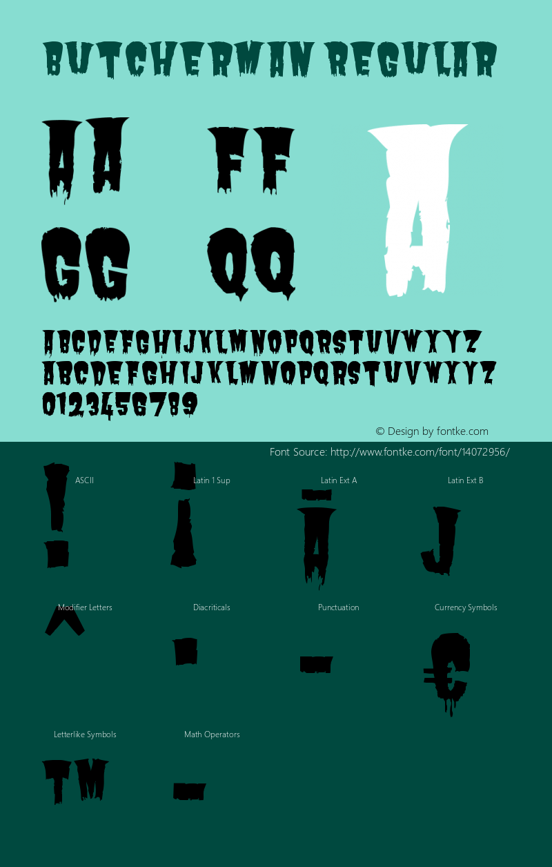 Butcherman Regular Version 001.003 Font Sample