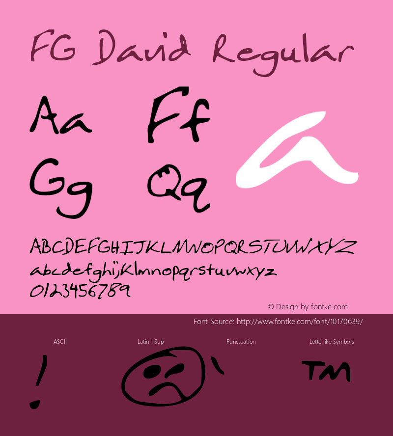 FG David Regular Version 1.000;PS 001.000;hotconv 1.0.38 Font Sample