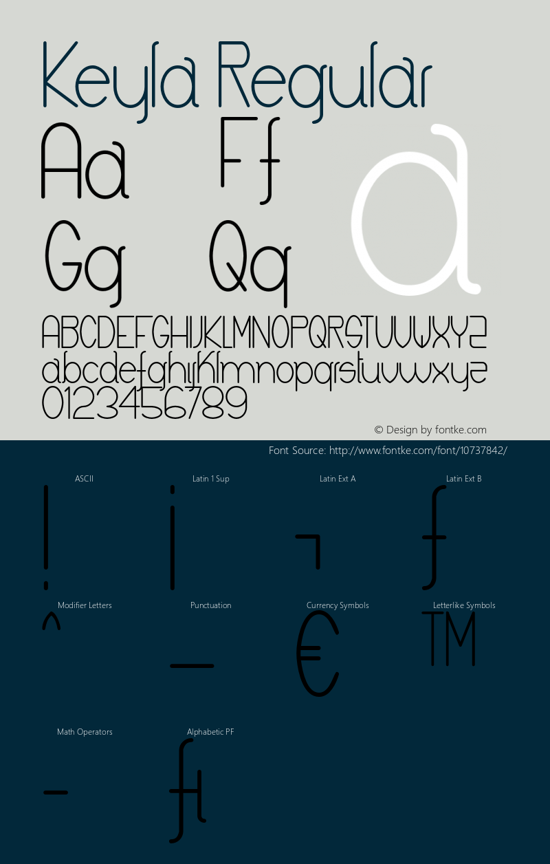 Keyla Regular Version 1.000 Font Sample