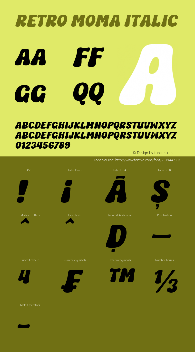 Retro Moma Italic Version 1.00;June 10, 2023图片样张