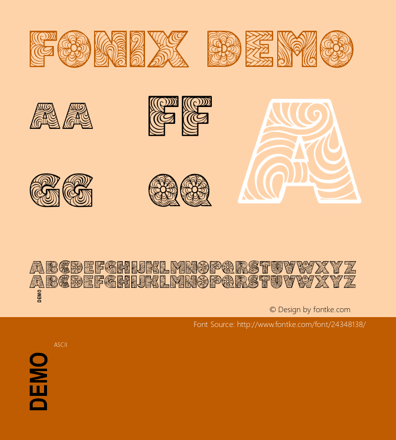 Fonix Demo Version 1.000 Font Sample