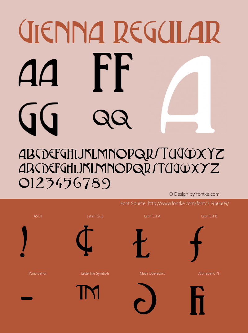 Vienna-Regular Version 001.000 Font Sample