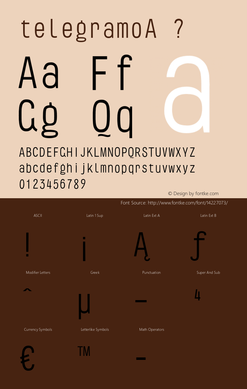 telegramoA ? 1.000;com.myfonts.volcano.telegramo.a.wfkit2.3xWA Font Sample